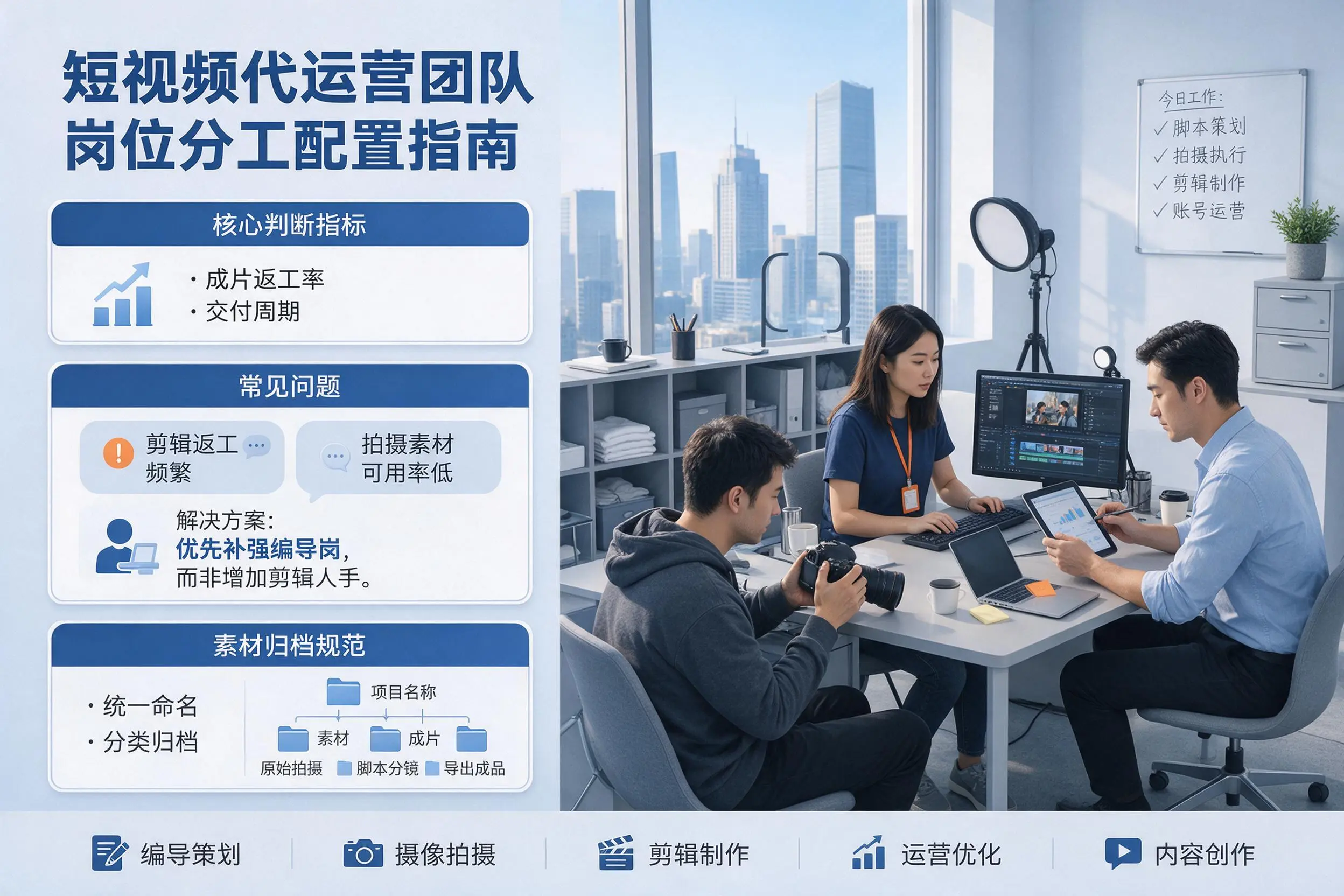 短视频代运营团队如何配置?延边企业岗位分工科普说明