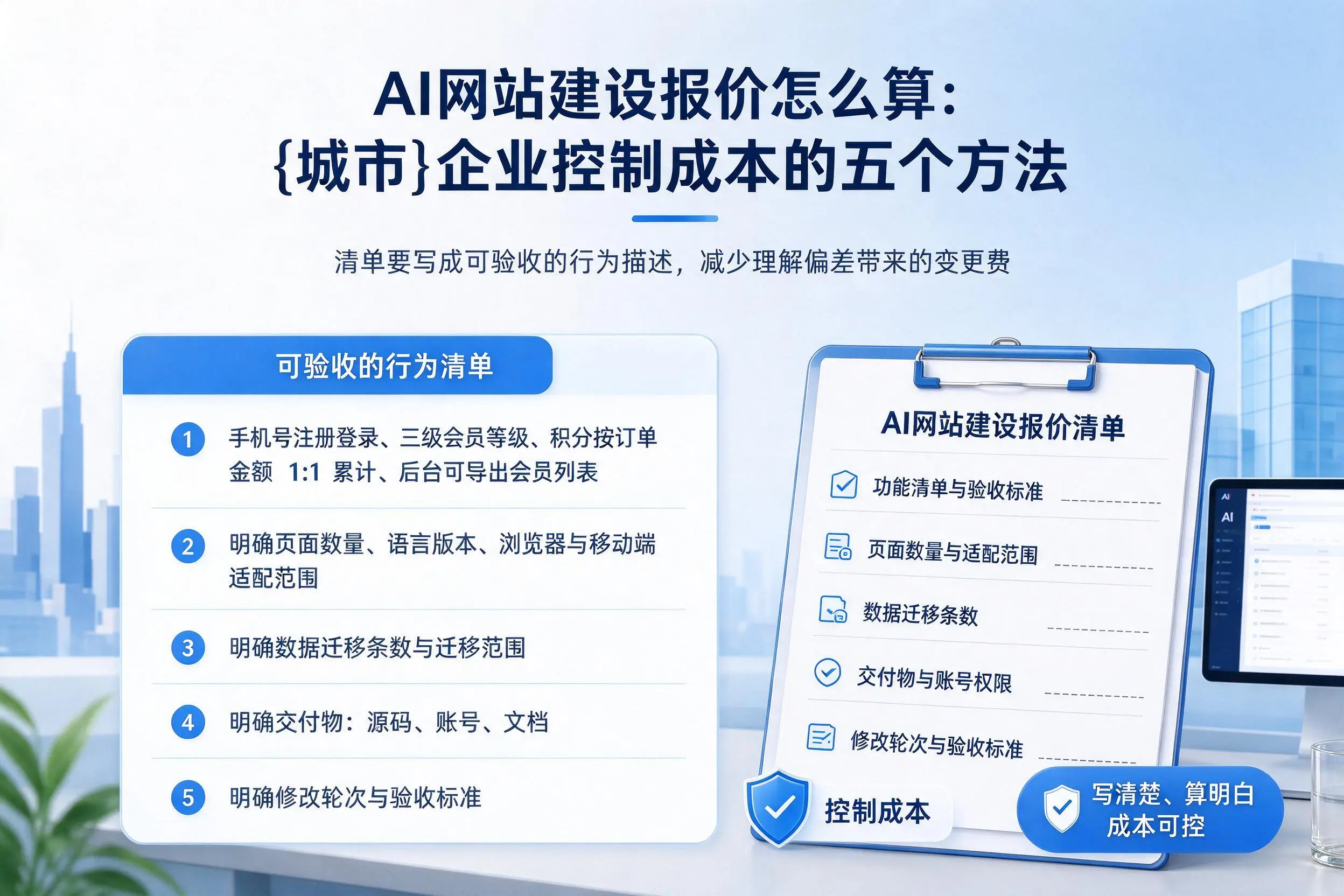 AI网站建设报价怎么算：延边企业控制成本的五个方法